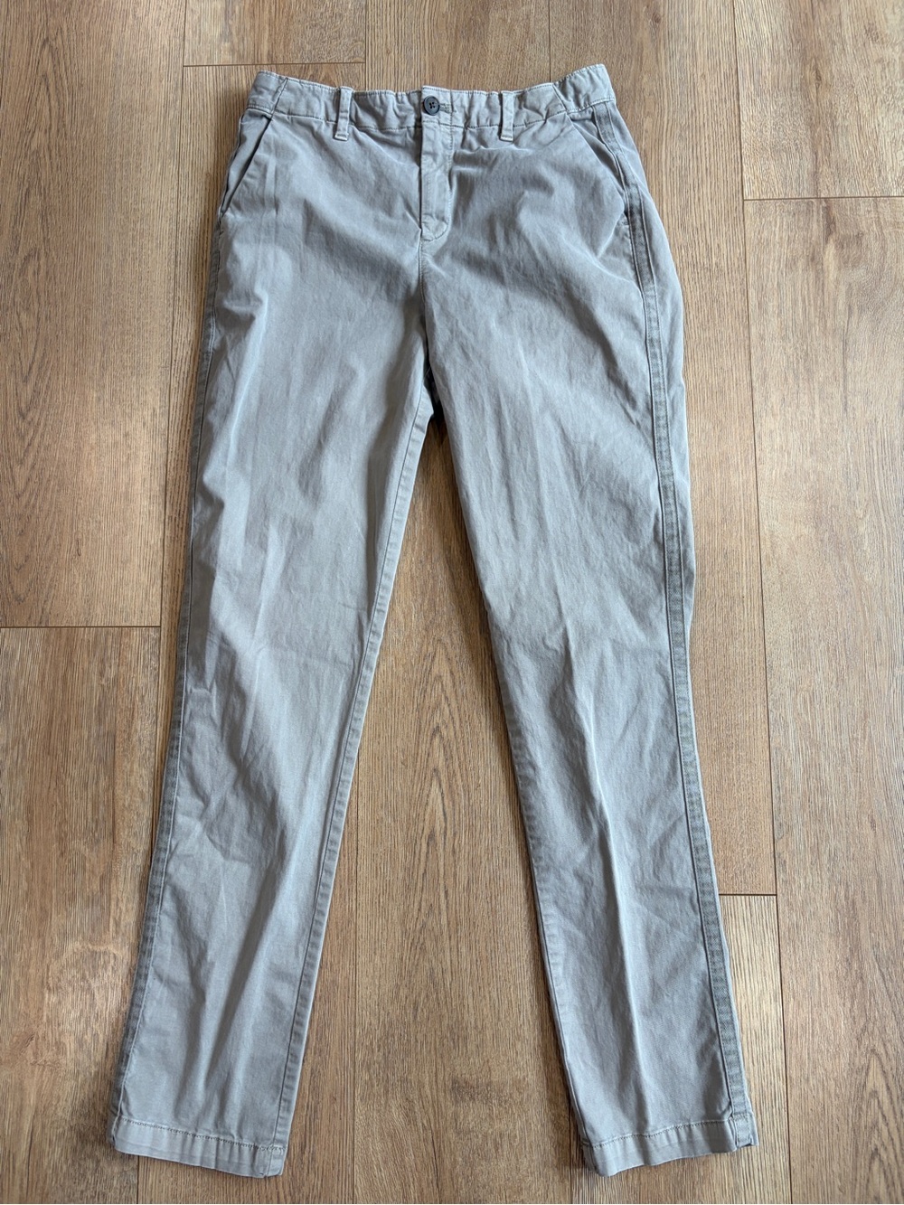 GAP Girlfriend Chino Pants Size 4 Tall Gray Khaki Straight Leg